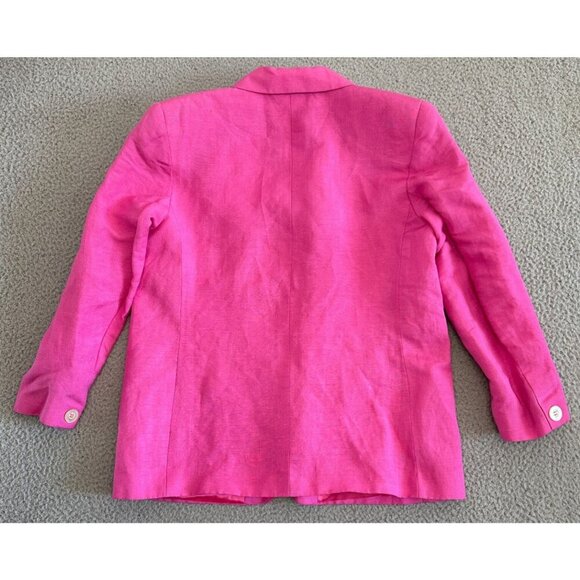 VTG Giorgio Sant Angelo Linen Blazer Hot Pink Lined Linen Blend - Picture 11 of 12
